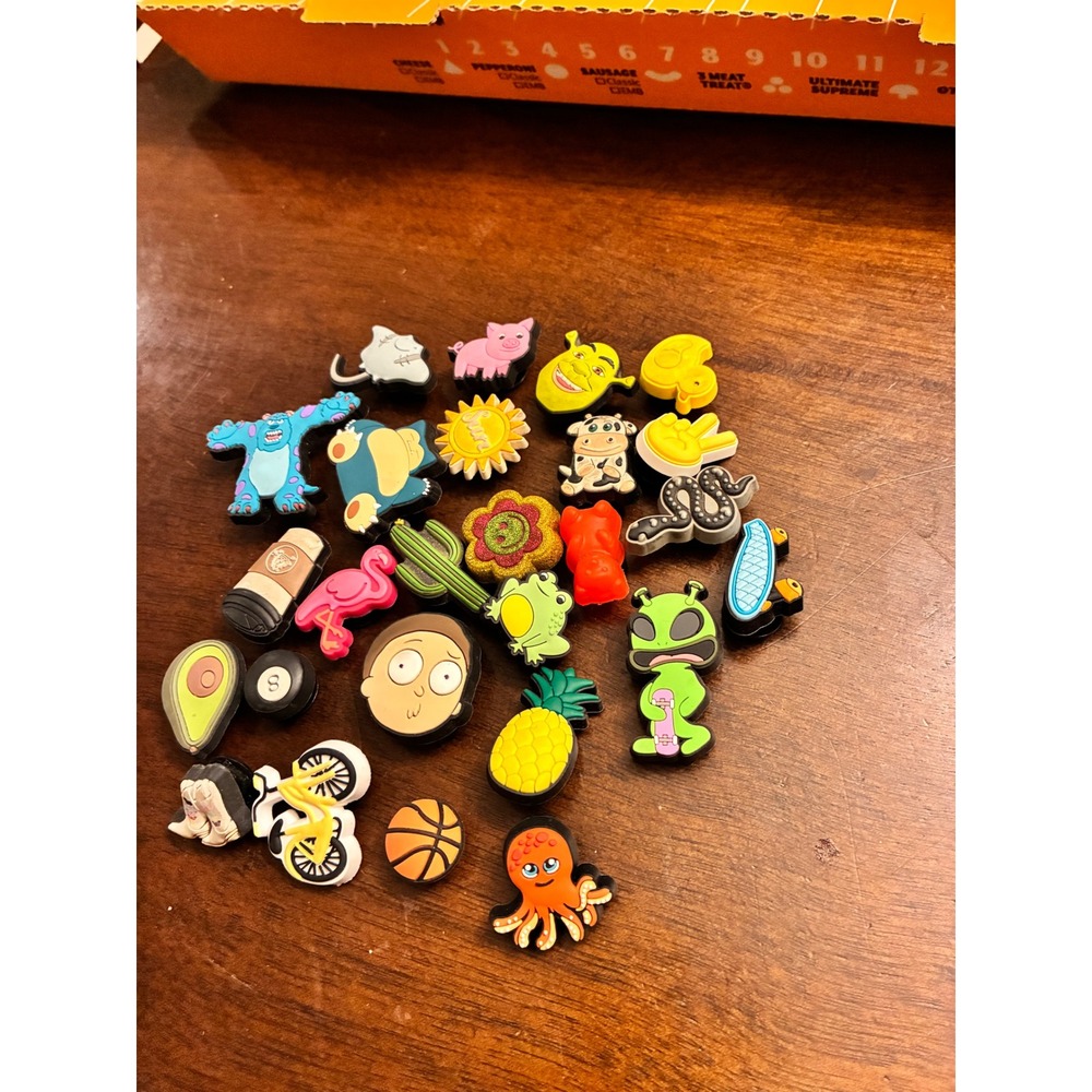 Jibbitz Shoe Charms Lot of 25 Shrek Pokemon Monsters Inc Rick & Morty Mixed PVC